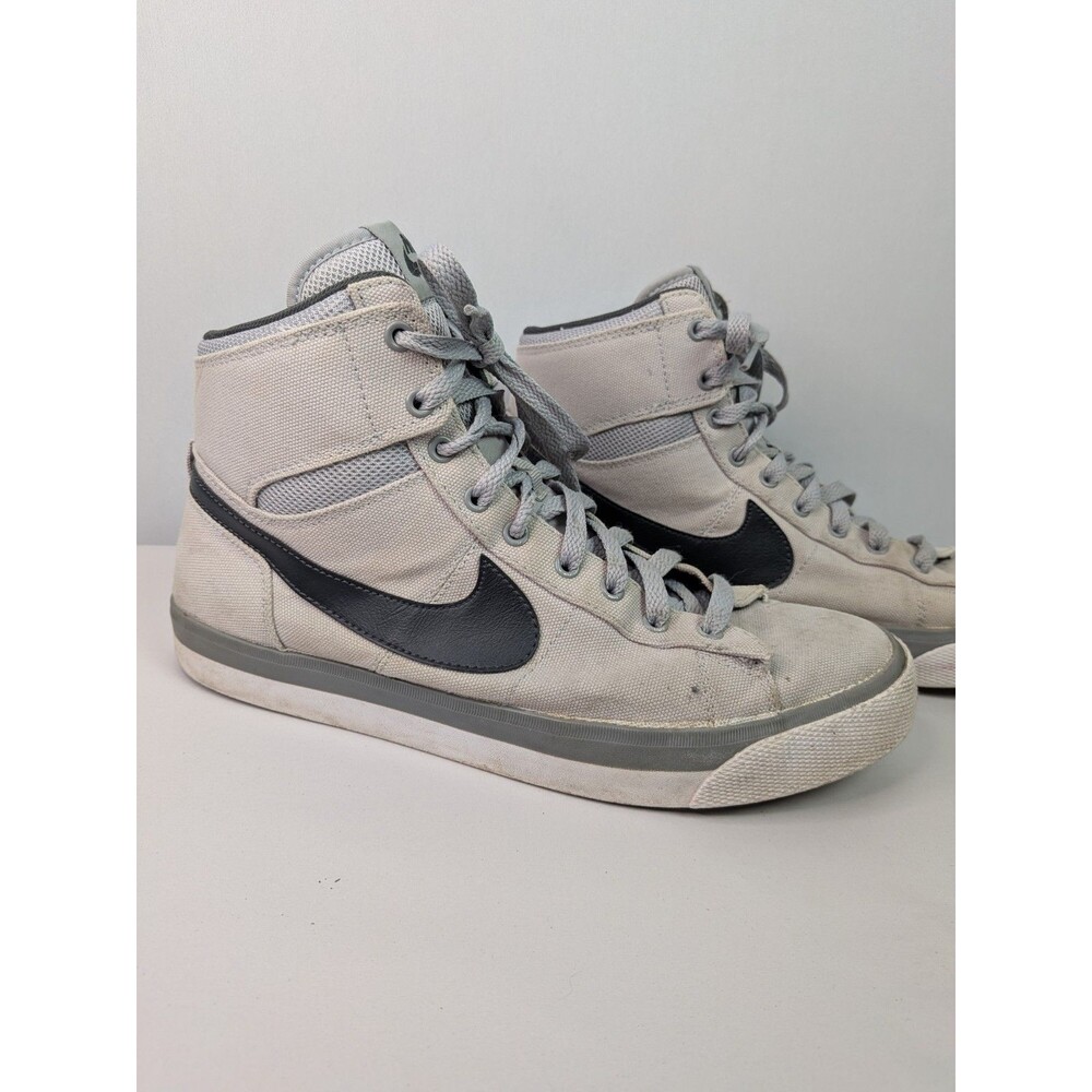 Nike Men's Sneakers Size 9 Grey Black Canvas High Top Lace-Up